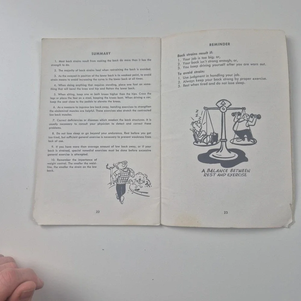 1964 paper booklet‎ Great Northern Railroad Employee Safety care of the Back